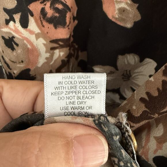 Speed Limit Womens Black Brown Floral 1/4 Zip V Neck Size 3XL Workwear Capsule - Picture 8 of 8